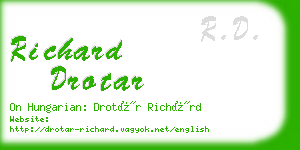 richard drotar business card
